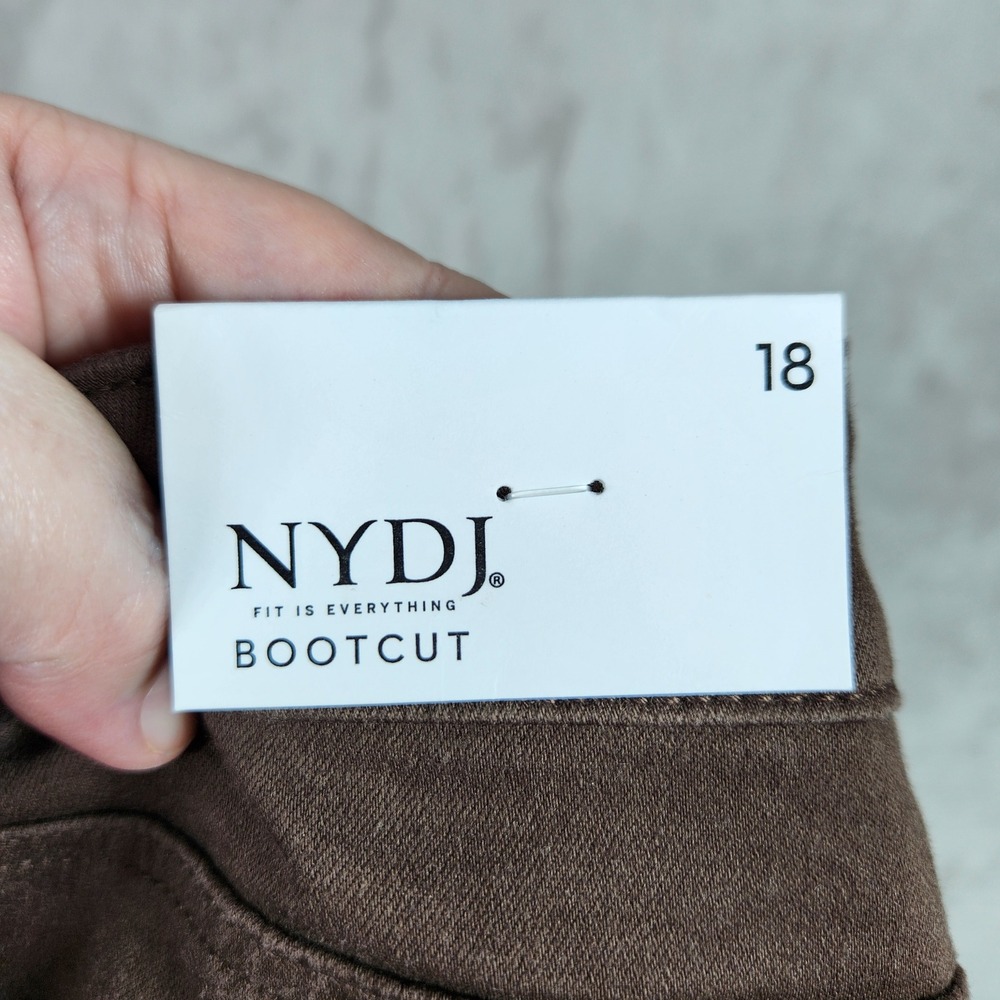 NYDJ Jeans Womens 18 Chocolate Bark Stretch High Rise Barbara Bootcut A704672 - Picture 4 of 12